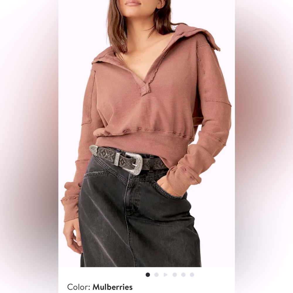 Free People Not So Ordinary Washed Pullover- NWOT Size M